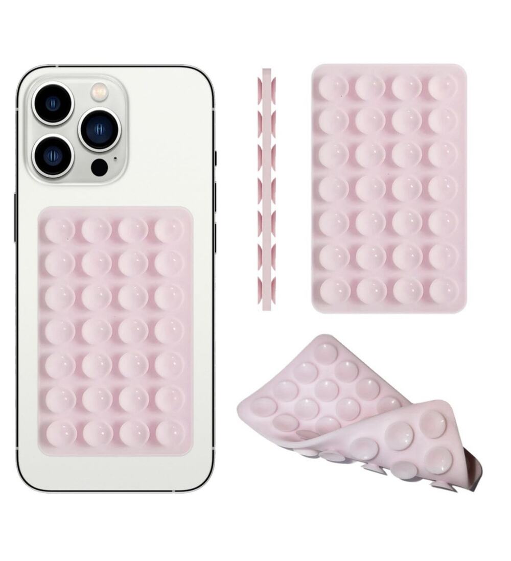 Octobuddy Classic Silicone Suction Phone Case Adhesive Mount Pink